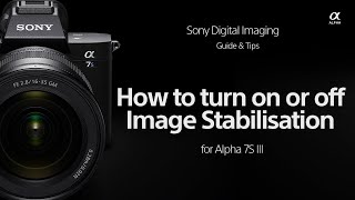 Sony  How Tos  How to turn Image Stabilisation onoff  Alpha 7S III [upl. by Sims]