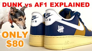 What is DUNK vs AF1 UNDFTD  5 on It And why are they so cheap Court Blue White Goldtone [upl. by Anum226]