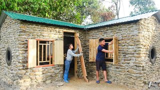 Start To Finish Build Log Cabin TIMELAPSE Building A Solid House With Many Stone FULL BUILD [upl. by Falconer627]