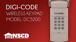 Digi Code Wireless Garage Door Opener Keypad Model DC5200 [upl. by Aoket]