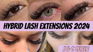 HYBRID LASH EXTENSIONS 2024 J amp C CURLS [upl. by Garreth703]