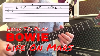 Bowie  Life On Mars  Guitar Solo amp Outro Tutorial  Guitar Tab [upl. by Naltiac294]