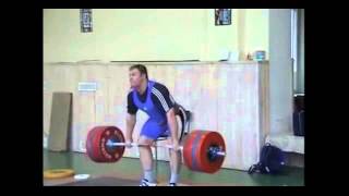 Evgeny Chigishev 220kg Power Clean amp Jerk [upl. by Ueihtam]