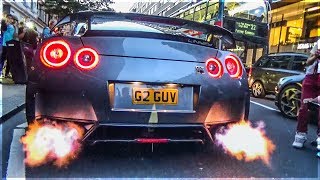 Best Sounding of Nissan GTR R35 AntiLag  Brutal Acceleration Launch Pop Flames [upl. by Shara]