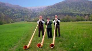 Alphorn mit dem Alphorntrio Bärgsunne [upl. by Noreik280]