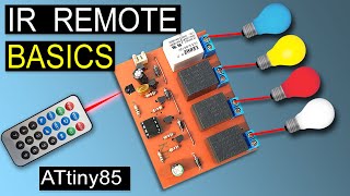 Make ATtiny85 IR Remote Control Device Using Relay Module  Learn AVR Microcontroller Programming [upl. by Borries]