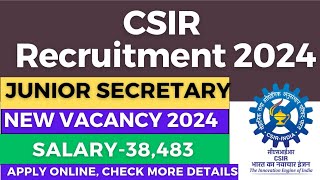 CLRI Junior Secretariat Assistant JSA Vacancy 2024 Odisha Govt Jobs Sankalp Job Update [upl. by Nabalas]