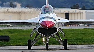 US Air Force Thunderbirds Arriving amp Departing VNY [upl. by Akem45]