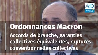 Ordonnances Macron relations collectives de branche et philosophie générale [upl. by Nehttam]