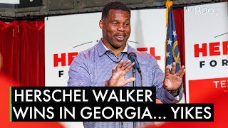 Yikes Herschel Walker Wins GOP Georgia Primary [upl. by Uzzia]