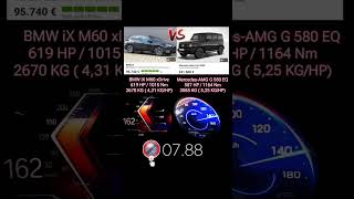 BMW iX M60 xDrive 619 HP vs Mercedes AMG G580 EQ 587 HP acceleration gclass [upl. by Kahcztiy]