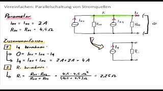 Parallelschaltung von Stromquellen zusammenfassen  Quellenstrom und Innenwiderstand [upl. by Raimondo]