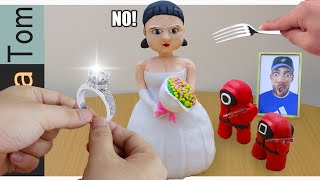 I proposed to Squid Game Bride failed Eating Clay Food ASMR mukbang animation [upl. by Engleman]