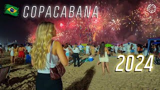 COPACABANA 2024 🇧🇷 NEW YEAR CELEBRATION — Rio de Janeiro Reveillon Brazil 【 4K UHD 】 [upl. by Hernandez961]