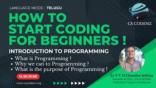 Introduction to Programming in Telugu  Internal Mechanism of Programming  ErY V D Chandra Sekhar [upl. by Niletac126]