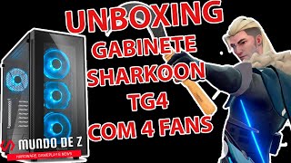 Gabinete Gamer Sharkoon TG4 Blue É BOM  UNBOXING  REVIEW [upl. by Nawd]