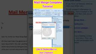 Mail Merge Complete Tutorial  mailmerge invitation shorts [upl. by Gun219]