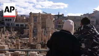 First visitors at Baalbek temple followng Israeli strikes that left trail of destruction nearby [upl. by Inglebert]