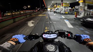 YAMAHA MT 07  NIGHT RIDE  SONIDO PURO  4K [upl. by Tnomel]