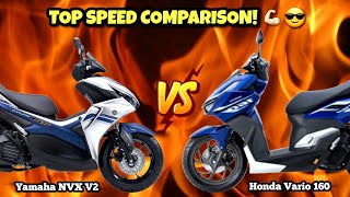 Yamaha NVX 155 V2 VS Honda Vario 160  TOP SPEED COMPARISON  GPS [upl. by Sennahoj583]