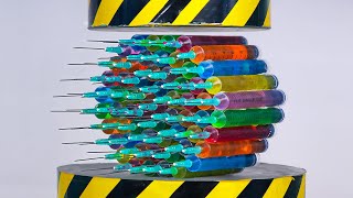 Aplastando Jeringas con una Prensa Hidraulica Hydraulic Press VS Syringes [upl. by Imas121]