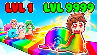 Level 1 vs Level 999 FASTEST SNAIL in Roblox [upl. by Auqemahs504]