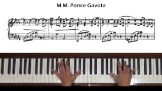 Gavota by Manuel M Ponce Piano Tutorial [upl. by Sheya984]