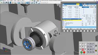 Hnc848 System  HNC200i5b Machine  Tire mold processing cutting  HuiMaiTech Virtual CNC Training [upl. by Ahsiemak816]