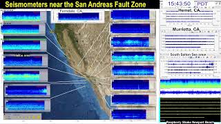 Live  Seismometers near the San Andreas Fault Zone and the Cajon Pass Los Angeles Area [upl. by Roberta]