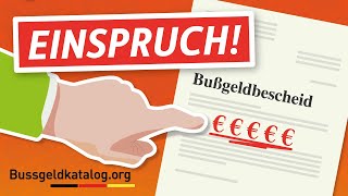 Einspruch gegen den Bußgeldbescheid einlegen ✋  bussgeldkatalogorg [upl. by Shanley]