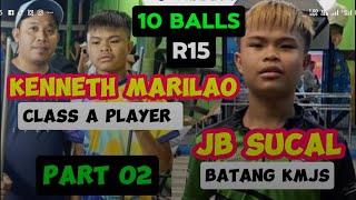 JB SUCAL  BATANG KMJS  VS KENNETH MARILAO  CLASS A  BACOLOD 2024 efrenreyes 10balls efren [upl. by Hgielac]