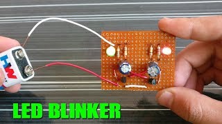 How to make ASTABLE MULTIVIBRATOR using Transistors LED Blinker [upl. by Atiniuq]