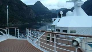 ARTANIA sailing from Geiranger [upl. by Naicul572]