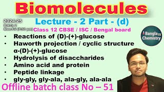 Biomolecules Batch2 L2dClass 12 glucose rxn Haworth projection glucose amino acid peptide [upl. by Zildjian736]