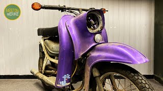 1985 Abandoned German Moped Full Restoration  Simson Schwalbe  ASMR [upl. by Udella]