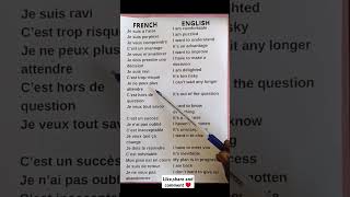 Learn french and English lesson 19 learnfrench frenglish english spokenenglish [upl. by Chipman]