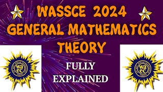 WASSCE 2024 GENERAL MATHEMATICS THEORY [upl. by Odlanar]