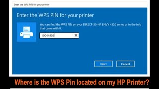 Where is the WPS Pin located on an HP Printer [upl. by Akeenat]