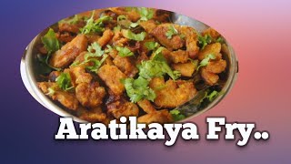 Aratikaya Vepudu Raw banana fry [upl. by Hgielah75]