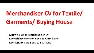 Merchandiser CV Resume  How to Make  Write [upl. by Banebrudge]