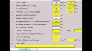 Dimensionamento de Engrenagens  Preenchimento Planilha [upl. by Eustis]