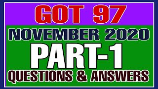 GOT 97 NOVEMBER 2020 QUESTIONS WITH ANSWERS PART 1  DEPARTMENTAL TESTS [upl. by Humpage]