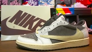 Travis Scott Jordan 1 Low quotReverse Mochaquot Unboxing [upl. by Akeemahs615]