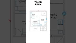 22x26 home plan design [upl. by Gannes]