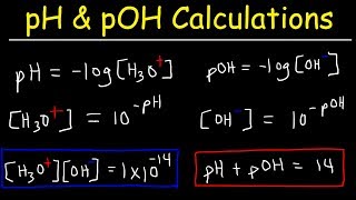 pH pOH H3O OH Kw Ka Kb pKa and pKb Basic Calculations Acids and Bases Chemistry Problems [upl. by Benedix]