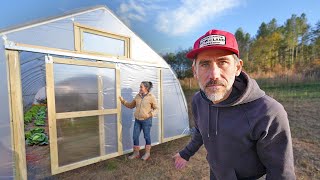 Building A Sliding Barn door on a High Tunnel Greenhouse [upl. by Enrahs247]