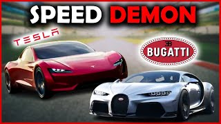 Tesla Roadster vs Bugatti Chiron [upl. by Alyahsal]