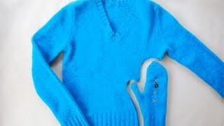 DIY Make Mittens from Sweaters in Minutes [upl. by Alliuqet185]