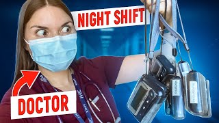 Day in the Life of a Doctor Night Shift ON CALL in the Hospital [upl. by Anaiad38]