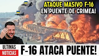 Putin en shock total Caza ucraniano F16 lanza bomba de 8 toneladas sobre el puente de Crimea [upl. by Iver]